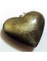 Obsidienne doré pendentif coeur